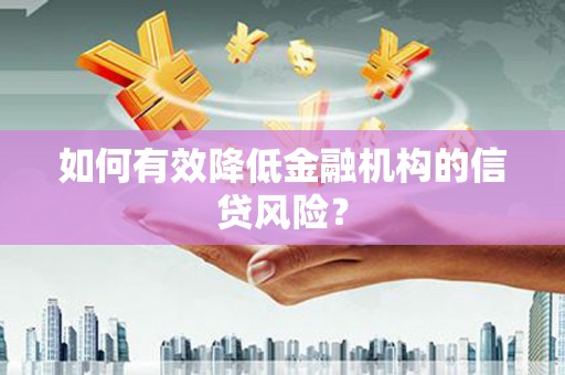 献县如何有效降低金融机构的信贷风险？