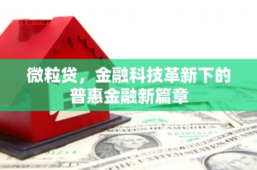 献县微粒贷，金融科技革新下的普惠金融新篇章